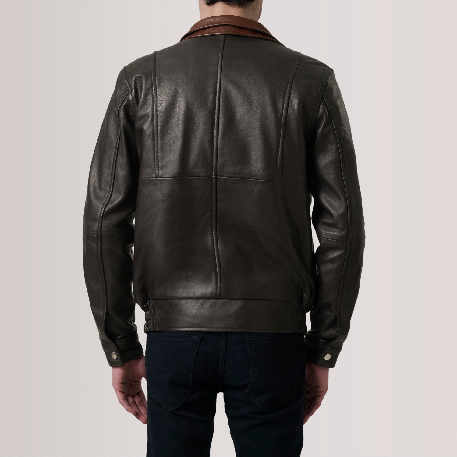Alfred Brown Leather Bomber Jacket by Dash Racegear - men Jacket view 5