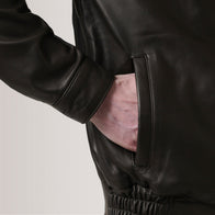 Alfred Brown Leather Bomber Jacket by Dash Racegear - men Jacket view 6