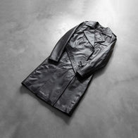 Alice Black Double Breasted Leather Coat by Dash Racegear - women Jacket view 7