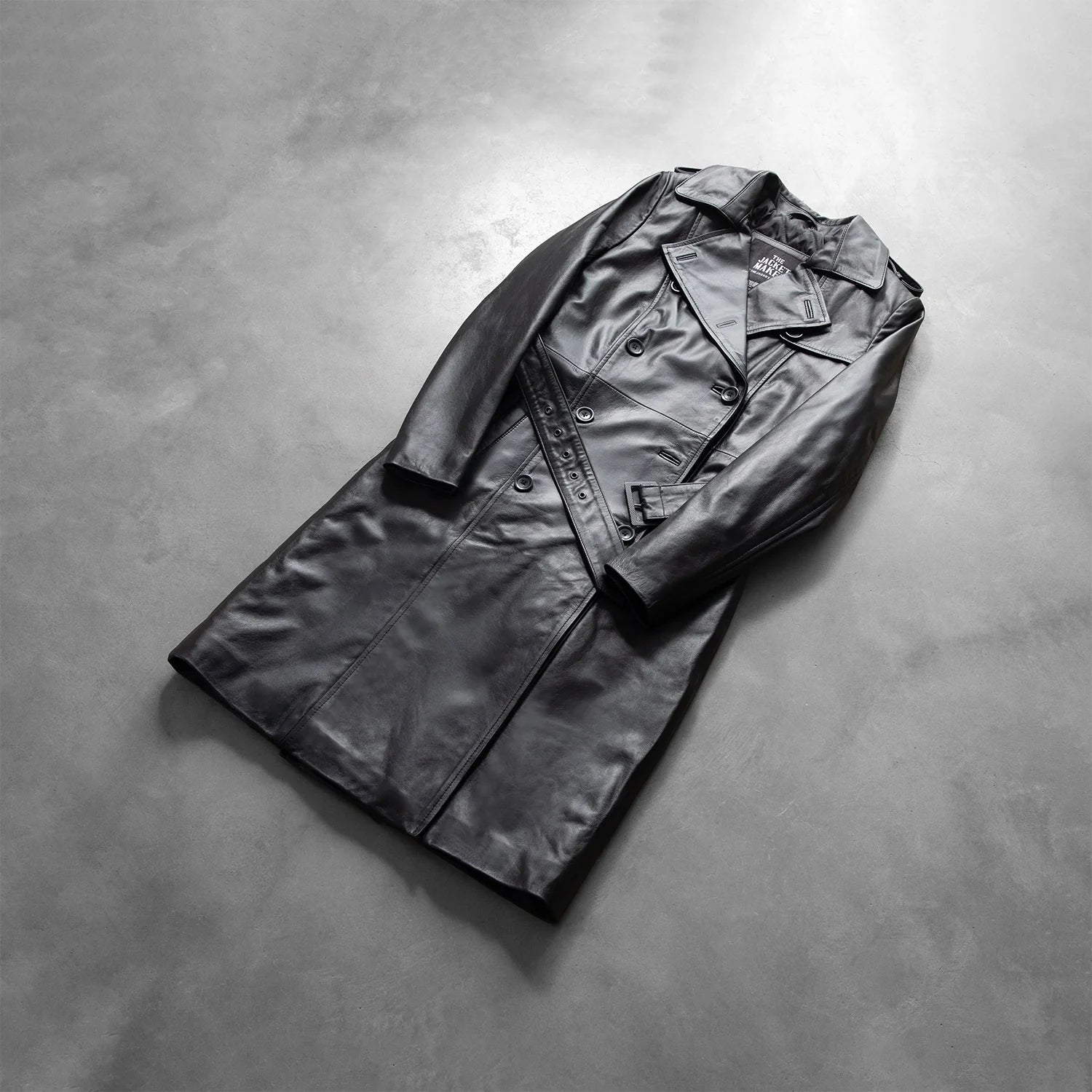 Alice Black Double Breasted Leather Coat by Dash Racegear - women Jacket view 7