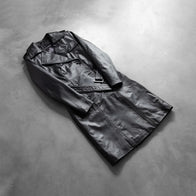 Alice Black Double Breasted Leather Coat by Dash Racegear - women Jacket view 8