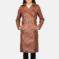 Alice Brown Double Breasted Leather Coat by Dash Racegear - women Jacket view 3