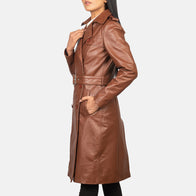 Alice Brown Double Breasted Leather Coat by Dash Racegear - women Jacket view 4