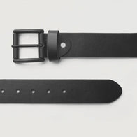 Allan Black Leather Casual Belt by Dash Racegear - unisex Leather Accessories view 2