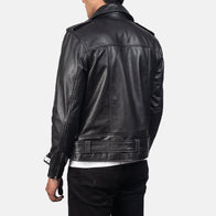 Allaric Alley Black Leather Biker Jacket by Dash Racegear - men Jacket view 5