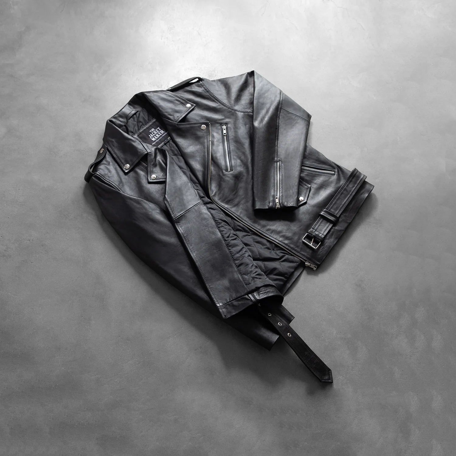 Allaric Alley Black Leather Biker Jacket by Dash Racegear - men Jacket view 7