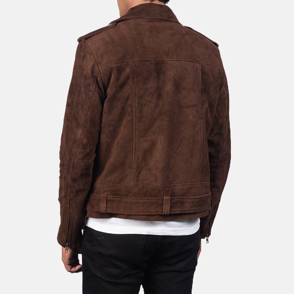 Allaric Alley Mocha Suede Biker Jacket by Dash Racegear - men Jacket view 5