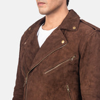 Allaric Alley Mocha Suede Biker Jacket by Dash Racegear - men Jacket view 6