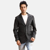 Alyson Black Leather Blazer by Dash Racegear - men Jacket view 1