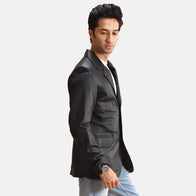 Alyson Black Leather Blazer by Dash Racegear - men Jacket view 2