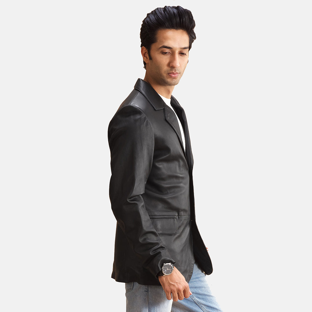 Alyson Black Leather Blazer by Dash Racegear - men Jacket view 2