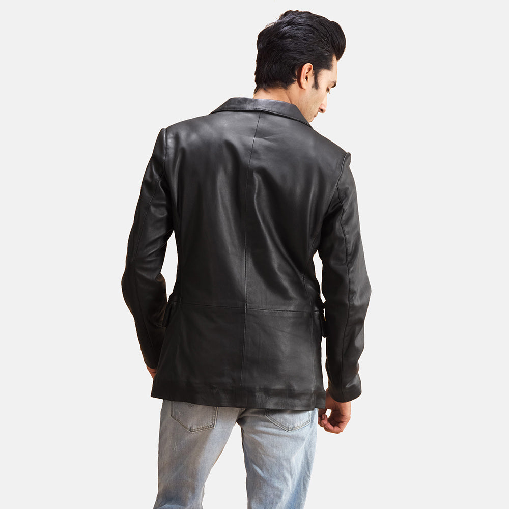 Alyson Black Leather Blazer by Dash Racegear - men Jacket view 4
