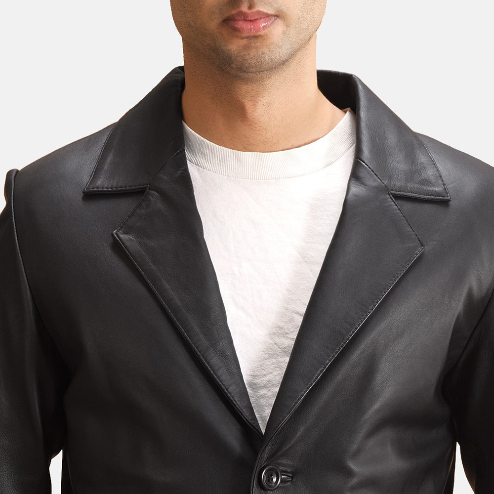 Alyson Black Leather Blazer by Dash Racegear - men Jacket view 5