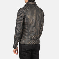 Armand Distressed Brown Leather Biker Jacket by Dash Racegear - men Jacket view 6