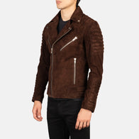 Armand Mocha Suede Biker Jacket by Dash Racegear - men Jacket view 2