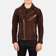 Armand Mocha Suede Biker Jacket by Dash Racegear - men Jacket view 4