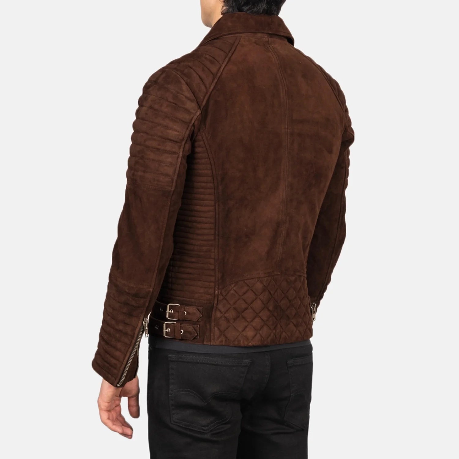 Armand Mocha Suede Biker Jacket by Dash Racegear - men Jacket view 5