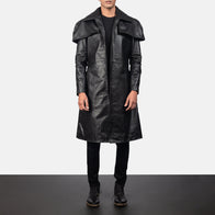 Classic Black Leather Duster by Dash Racegear - men Jacket view 1
