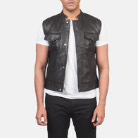 Atlas Moto Brown Leather Vest by Dash Racegear - men Jacket view 1