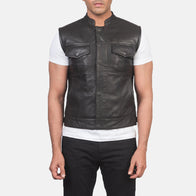Atlas Moto Brown Leather Vest by Dash Racegear - men Jacket view 4