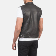 Atlas Moto Brown Leather Vest by Dash Racegear - men Jacket view 5