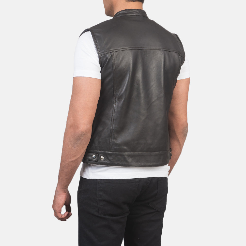 Atlas Moto Brown Leather Vest by Dash Racegear - men Jacket view 5