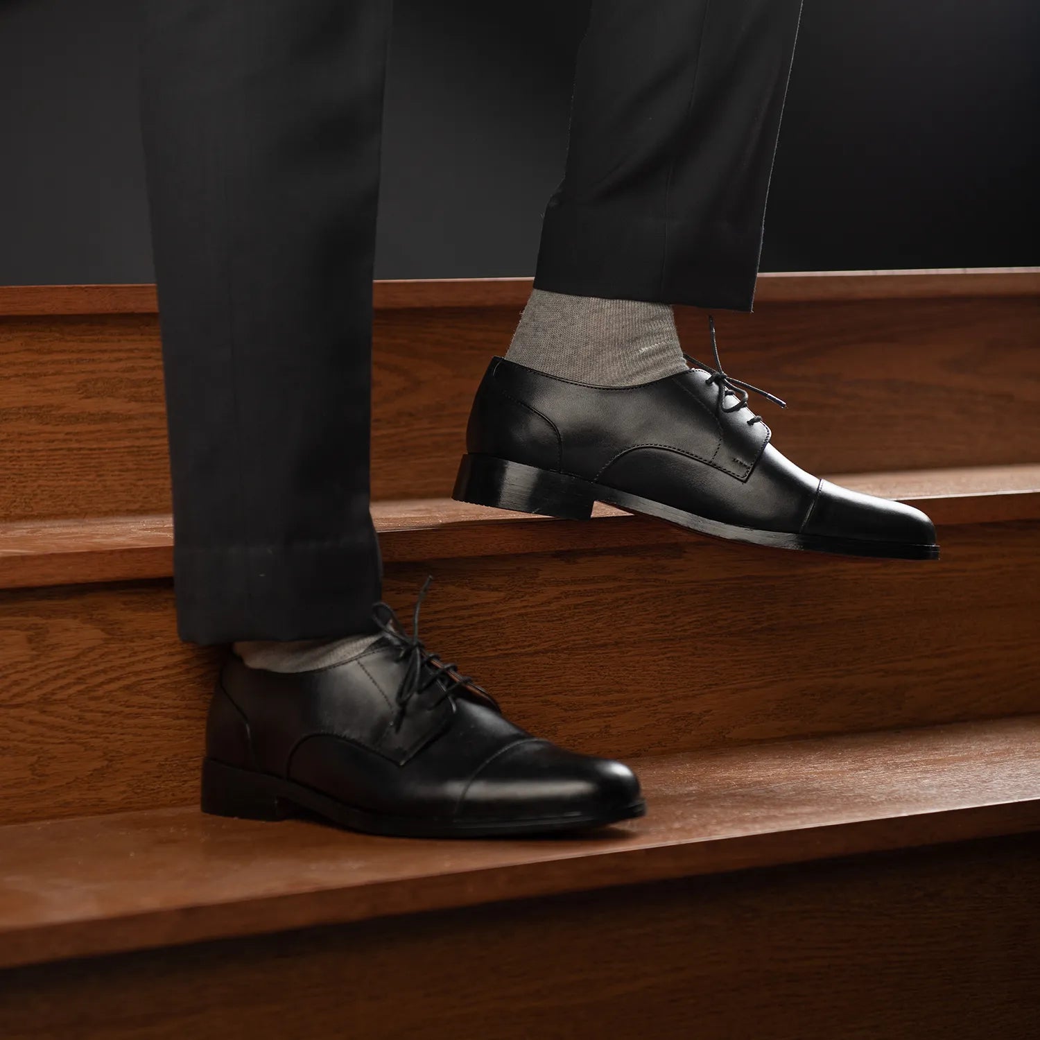 Attorney Derby Black Leather Shoes by Dash Racegear - men Leather Shoes view 9