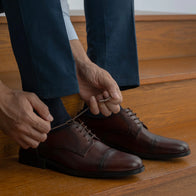Attorney Derby Burnished Brown Leather Shoes - StudGuard by Dash Racegear - men Leather Shoes view 10