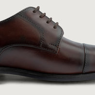 Attorney Derby Burnished Brown Leather Shoes - StudGuard by Dash Racegear - men Leather Shoes view 5