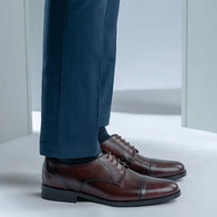 Attorney Derby Burnished Brown Leather Shoes - StudGuard by Dash Racegear - men Leather Shoes view 6