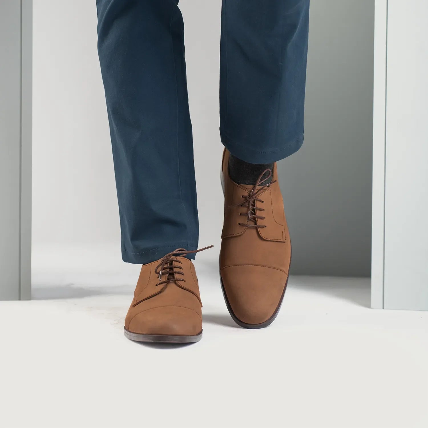 Attorney Derby Brown Nubuck Leather Shoes by Dash Racegear - men Leather Shoes view 7