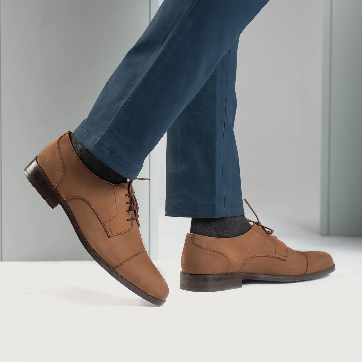 Attorney Derby Brown Nubuck Leather Shoes by Dash Racegear - men Leather Shoes view 8