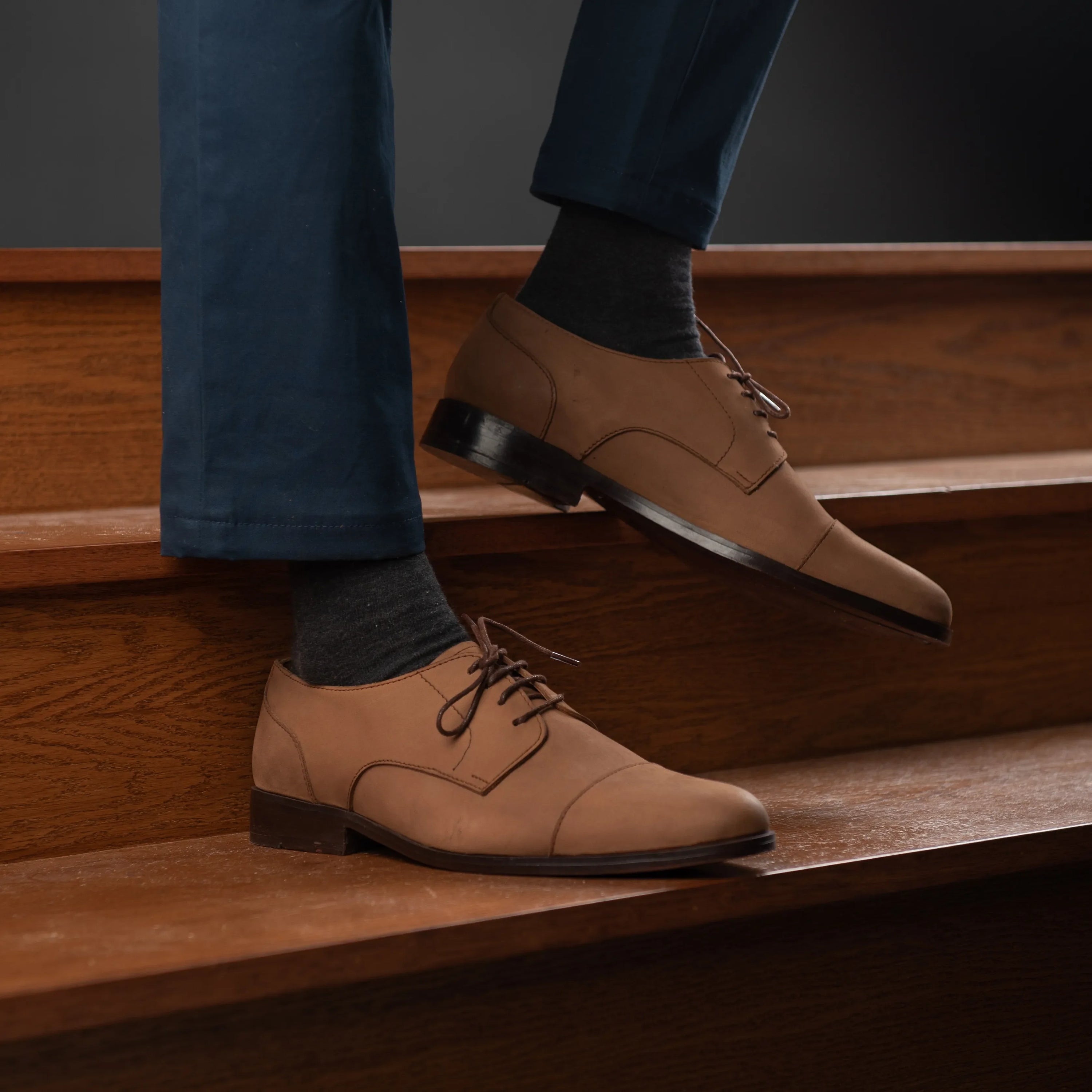 Attorney Derby Brown Nubuck Leather Shoes by Dash Racegear - men Leather Shoes view 9