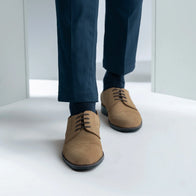 Attorney Derby Brown Nubuck Leather Shoes - StudGuard by Dash Racegear - men Leather Shoes view 6