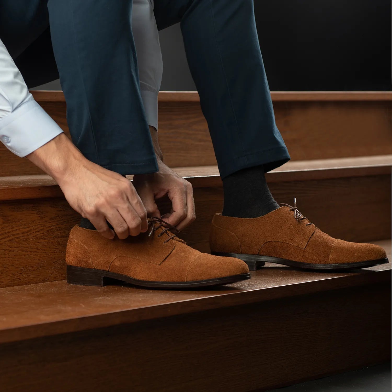 Attorney Derby Brown Suede Leather Shoes by Dash Racegear - men Leather Shoes view 10