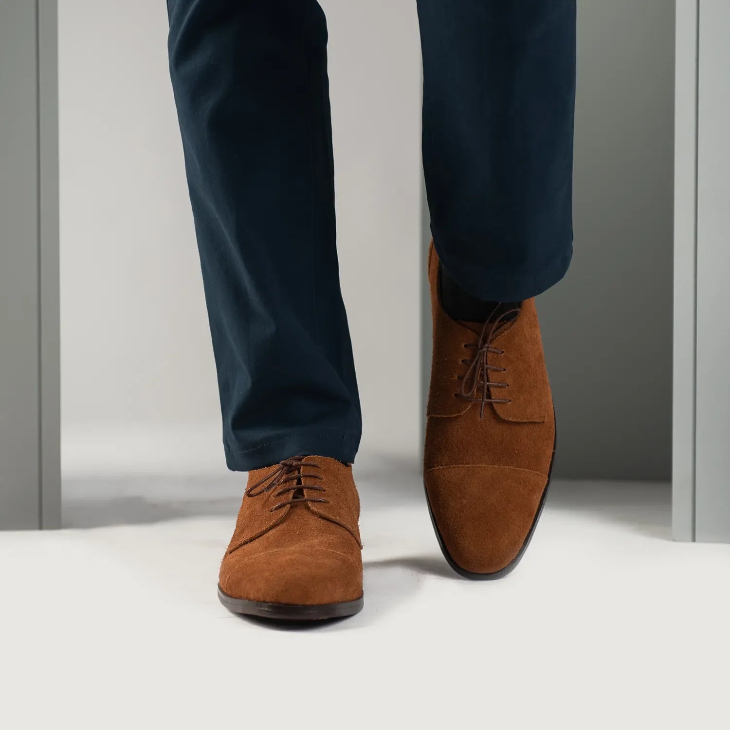 Attorney Derby Brown Suede Leather Shoes by Dash Racegear - men Leather Shoes view 7