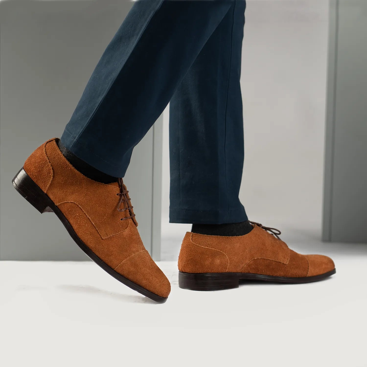 Attorney Derby Brown Suede Leather Shoes by Dash Racegear - men Leather Shoes view 8