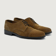 Attorney Derby Brown Suede Leather Shoes - StudGuard by Dash Racegear - men Leather Shoes view 1