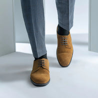 Attorney Derby Brown Suede Leather Shoes - StudGuard by Dash Racegear - men Leather Shoes view 6