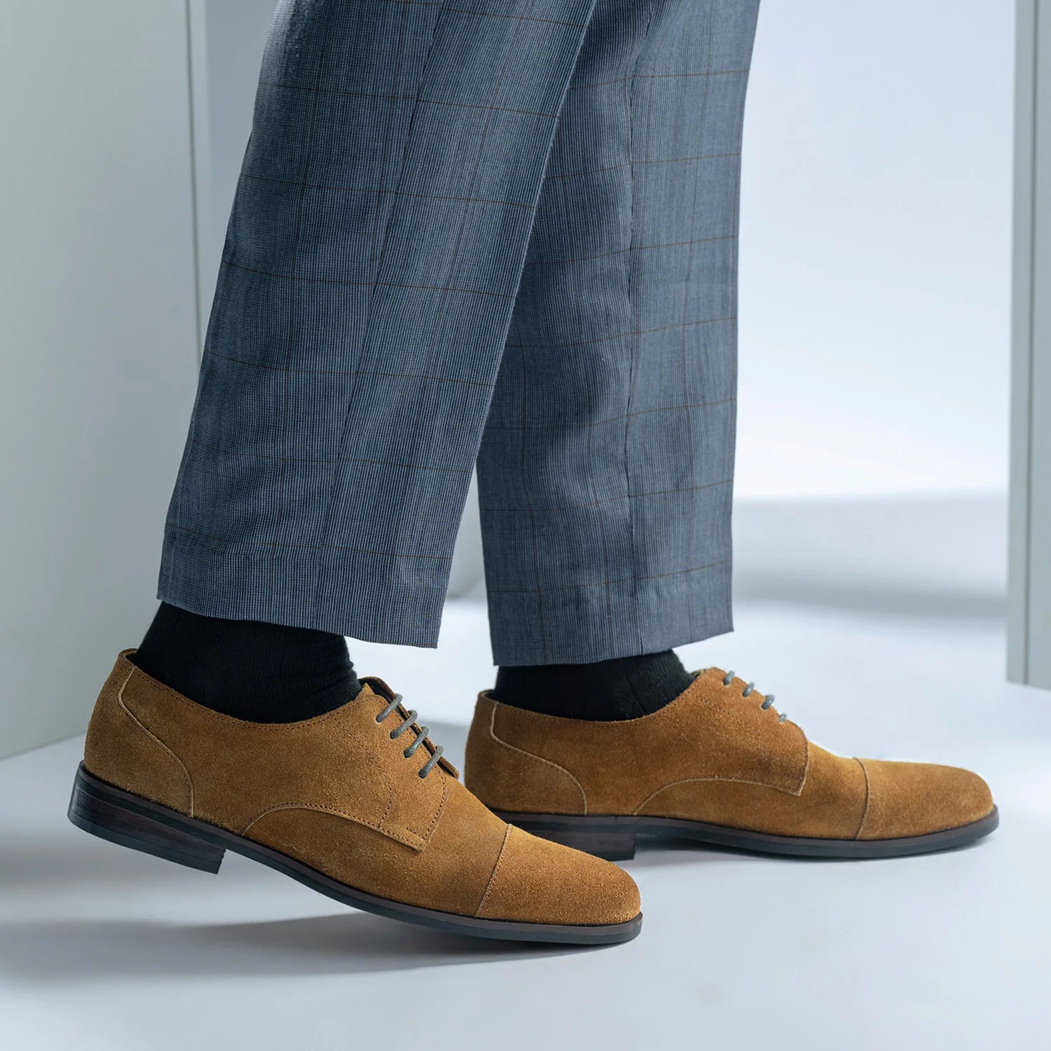 Attorney Derby Brown Suede Leather Shoes - StudGuard by Dash Racegear - men Leather Shoes view 7
