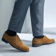 Attorney Derby Brown Suede Leather Shoes - StudGuard by Dash Racegear - men Leather Shoes view 8