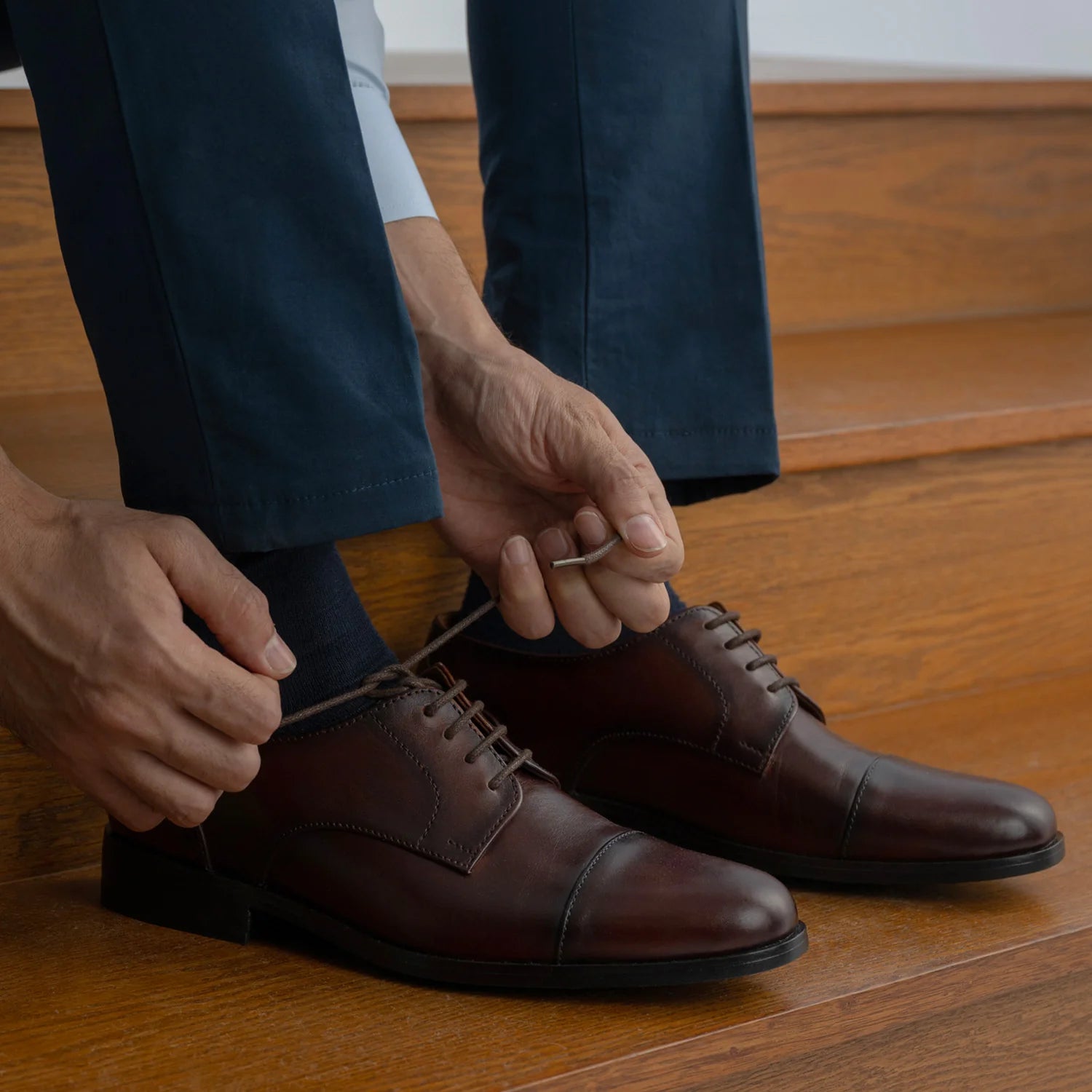Attorney Derby Burnished Brown Leather Shoes by Dash Racegear - men Leather Shoes view 10