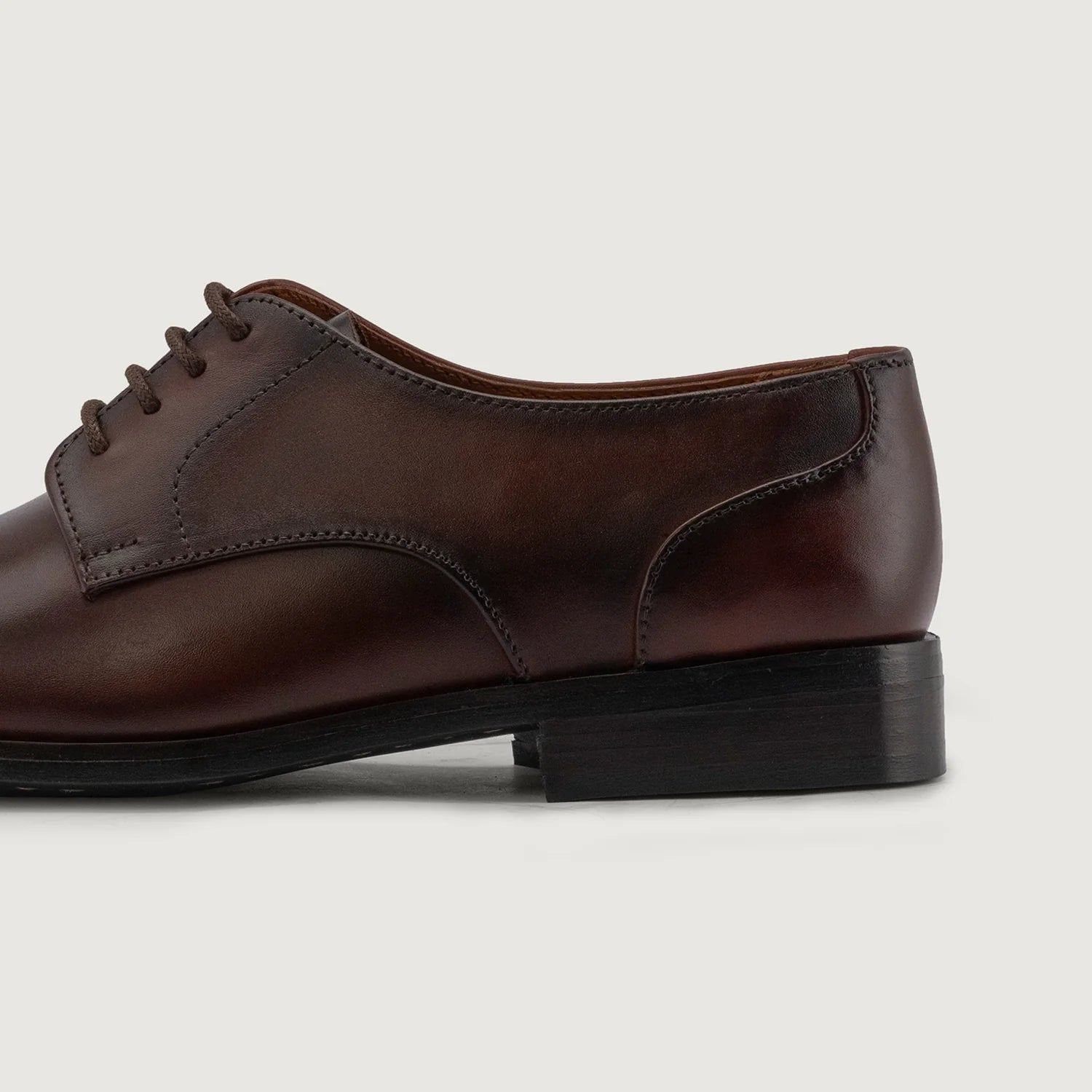 Attorney Derby Burnished Brown Leather Shoes by Dash Racegear - men Leather Shoes view 5