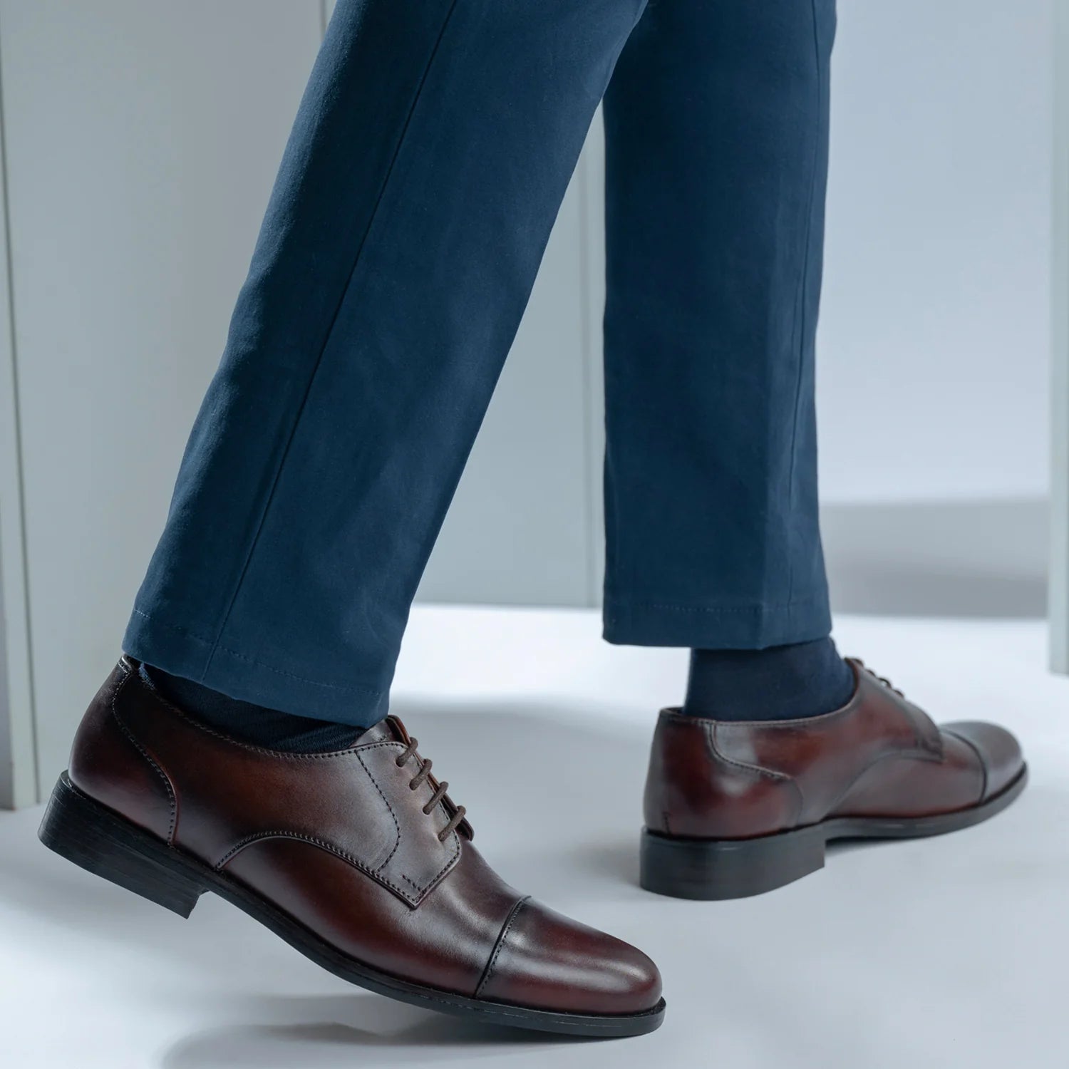 Attorney Derby Burnished Brown Leather Shoes by Dash Racegear - men Leather Shoes view 8