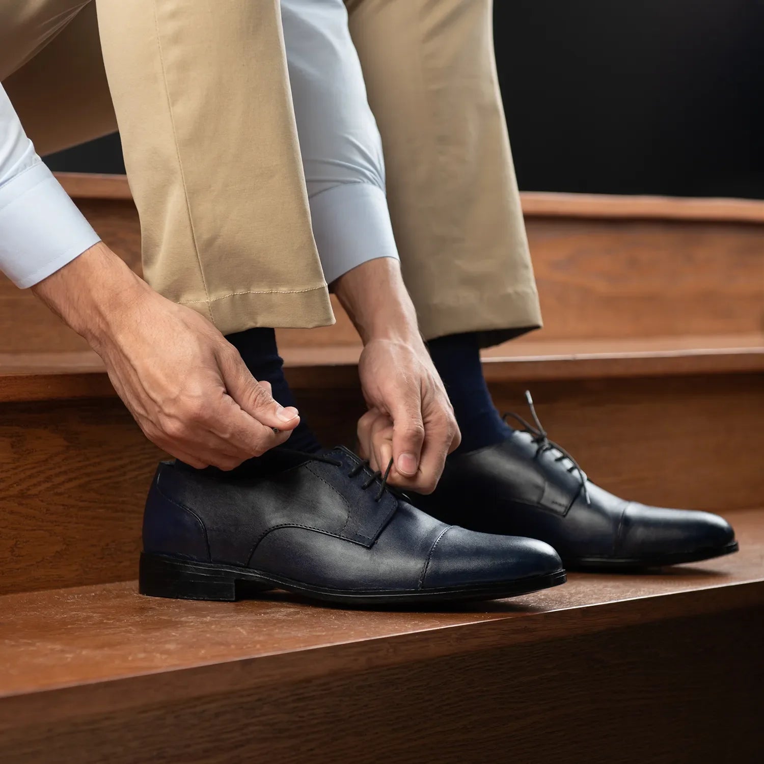 Attorney Derby Midnight Blue Leather Shoes by Dash Racegear - men Leather Shoes view 10