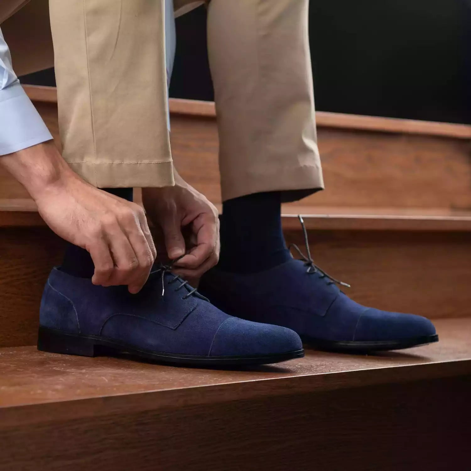 Attorney Derby Midnight Blue Suede Leather Shoes by Dash Racegear - men Leather Shoes view 10