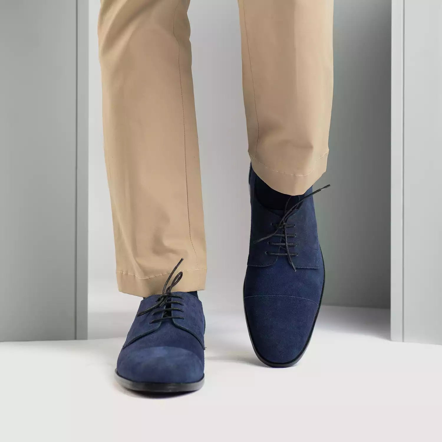 Attorney Derby Midnight Blue Suede Leather Shoes by Dash Racegear - men Leather Shoes view 6