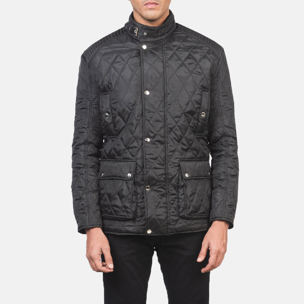 Barry Quilted Black Windbreaker Jacket by Dash Racegear - men Jacket view 4