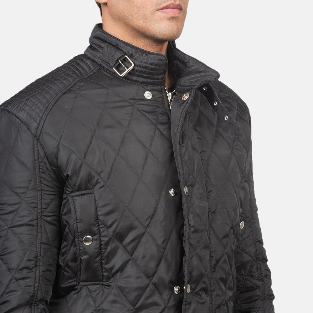Barry Quilted Black Windbreaker Jacket by Dash Racegear - men Jacket view 6