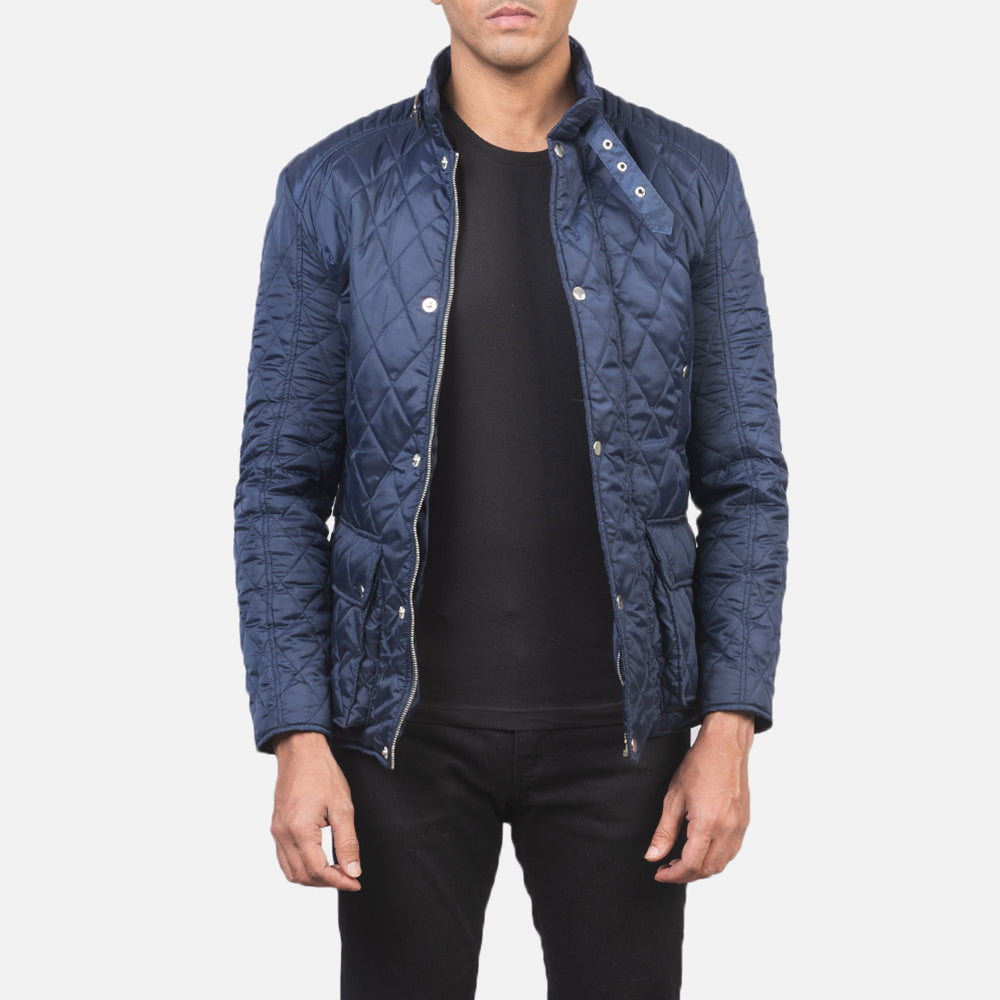 Barry Quilted Blue Windbreaker Jacket by Dash Racegear - men Jacket view 1